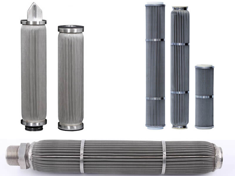 stainless steel pleated filter cartridge